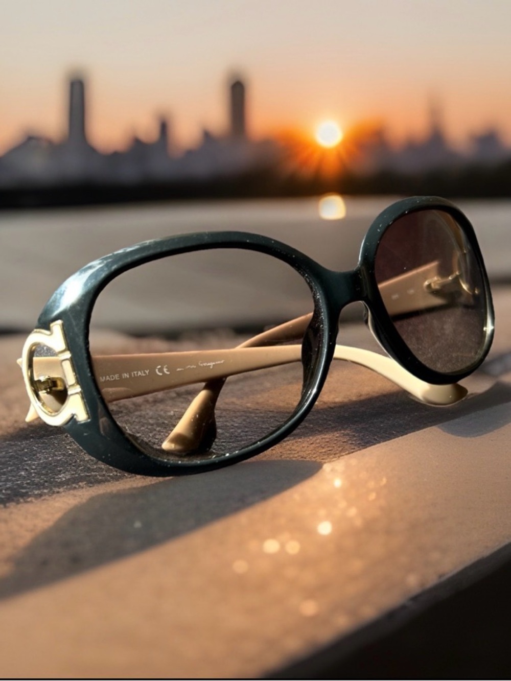 Salvatore Ferragamo SF668S Brown Oval Taupe Gradient Sunglasses